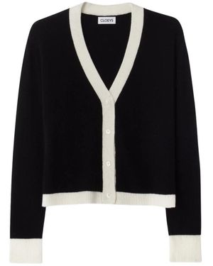 CLOEYS Kaschmir colourblock cardigan - Schwarz