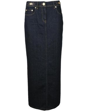 Versace Langer Jeansrock - Blau