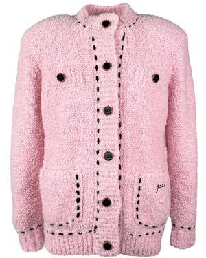 Gcds Truien & Vesten ,Roze ,Wol Bouclé Cardigan
