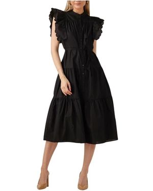 Object Midi Dresses - Zwart