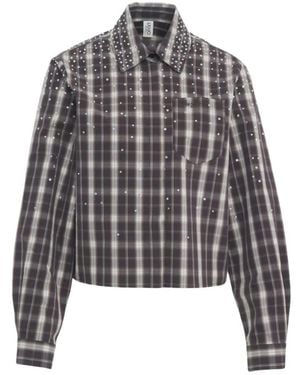 Liu Jo Overhemden ,Bruin ,Camicia M/Mix Fabrics - Grijs