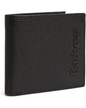 Barbour Accessoires ,Zwart ,Leer Leren Billfold Portemonnee Met Muntvak