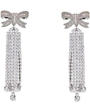 Self-Portrait Accessoires ,Grijs ,Oorbellen Met Kristallen - Wit