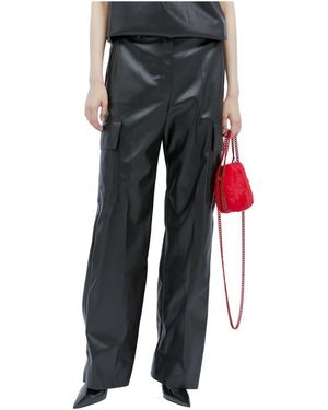 Stella McCartney Pantalones Cargo De Cuero Vegano, Mujer, Talla - Negro