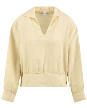 Aspesi Overhemden ,Linnen Geverfde Linnen Blouse - Naturel