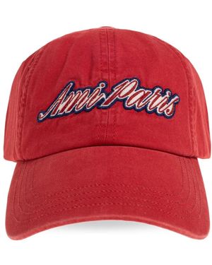 Ami Paris Baumwollkappe Mit Stickerei - Rot