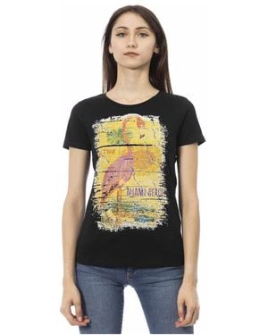 Trussardi T-shirt casual con scollo rotondo - Nero
