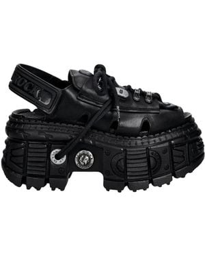 New Rock Flat Sandals - Negro
