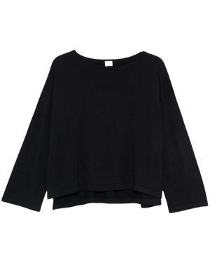 C.T.Plage Pullover Mit Weiten Ärmeln Aus Baumwolle Und Kaschmir - Schwarz