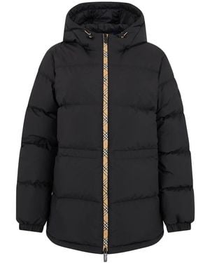 Burberry Gesteppte Jacke Mit Kapuze - Schwarz