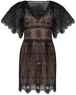 Alberta Ferretti Lace Mini Dress - Black