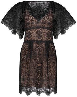Alberta Ferretti Lace Mini Dress - Black