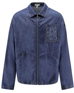Loewe Jassen ,Blauw ,Denim Anagram Denim Jacket