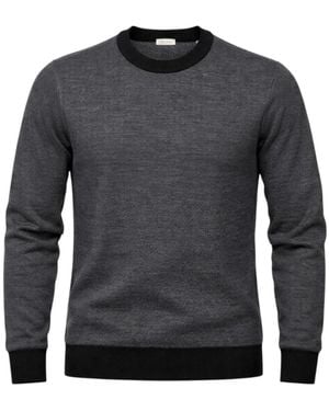 Stenströms Struktur Strickpullover Mit Kontrastbesatz - Grau