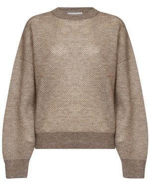 Brunello Cucinelli Pullover Aus Weichem Netzstrick - Braun