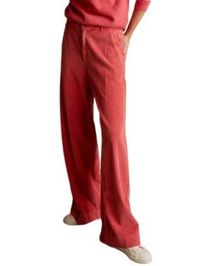 Summum Velvet High-Waist Wide-Leg Pants - Red
