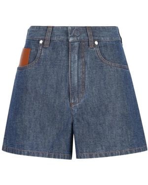 Fendi Korte Broeken ,Blauw ,Denim Short Chambray Denim