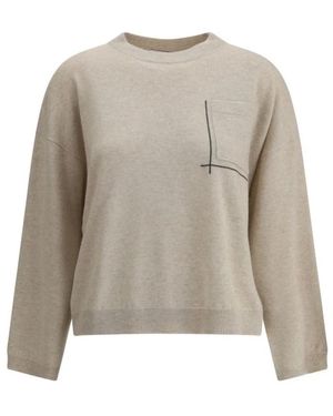 Brunello Cucinelli Round-Neck Knitwear - Grijs