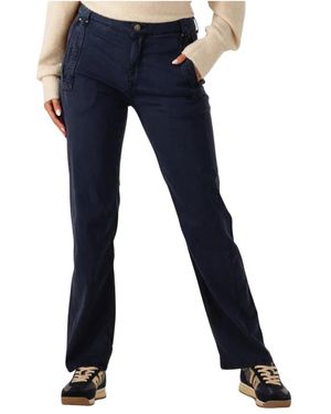 Summum Jeans ,Blauw ,Wol Ultra Soft Stretch Twill Straight Jeans