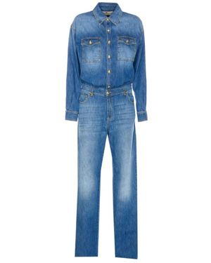 Elisabetta Franchi Blauer denim jumpsuit mit palazzo hose