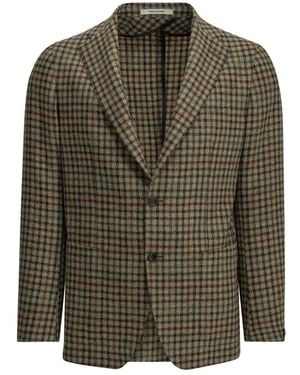 Tagliatore Jassen ,Veelkleurig ,Wol Houndstooth Blazer - Groen