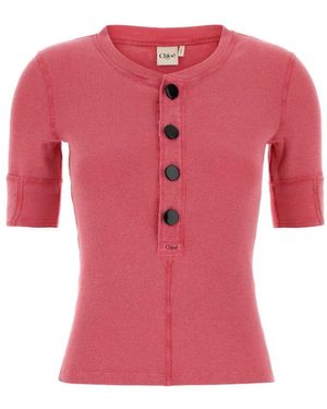 Chloé Round-Neck Knitwear - Pink