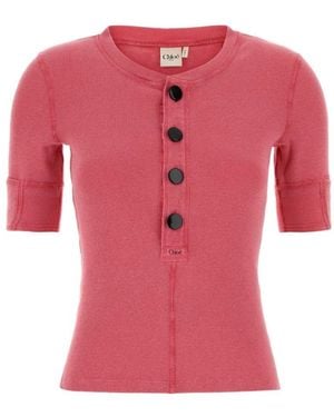 Chloé Truien & Vesten ,Roze ,Katoen Katoenen Gebreide Top