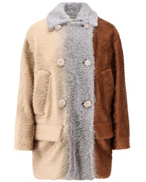 Fendi Alpaca Wol Knoopjas - Bruin