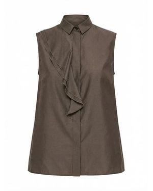 Peserico Sleeveless Tops - Brown