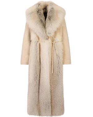 Blancha Jassen ,Leer Merino Straight Volpe Jas - Naturel