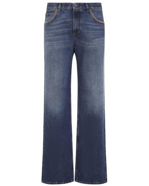 Etro Jeans ,Blauw ,Denim Rechte Jeans