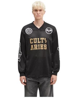 Aries Cult Leader Airtex Longsleeve Tee - Zwart