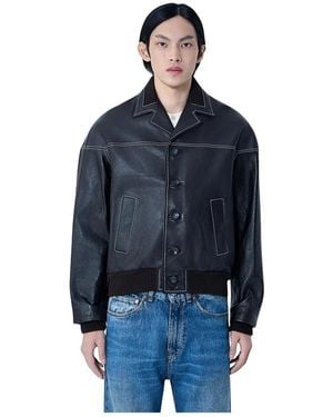 Wales Bonner Leather Jackets - Blue