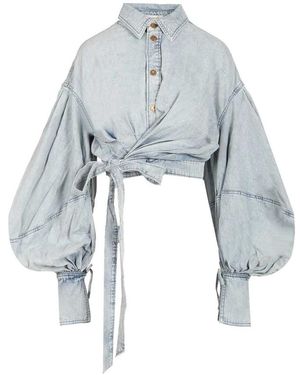 Zimmermann Cropped Denim Shirt - Blauw