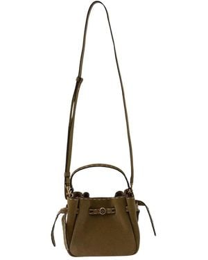 Tory Burch Romy Wildleder Mini Beuteltasche Mit Zierstichen - Natur