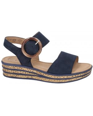 Gabor Zachte Nubuck Sleehak Sandalen - Blauw