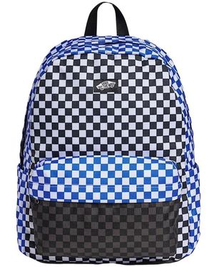 Vans Tassen ,Veelkleurig ,Polyester Old Skool Checkerboard Rugzak - Blauw