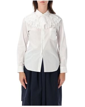 Comme des Garçons Overhemden ,Wit ,Katoen Ruffle Shirt