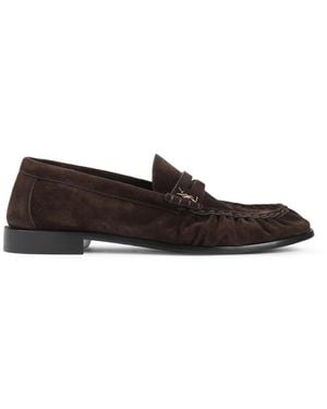 Saint Laurent Braune Wildleder Loafers - Schwarz
