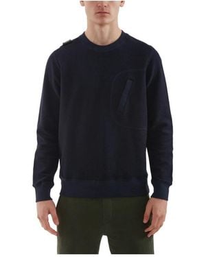 Ma Strum Hoodies & Sweatvesten ,Blauw ,Katoen Rev Loopback Crew Sweatshirt - Zwart