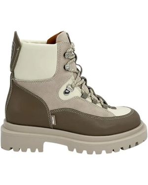Blauer Lace-Up Boots - Gris