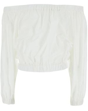 Jucca Overhemden ,Wit ,Katoen Off-The-Shoulder Top