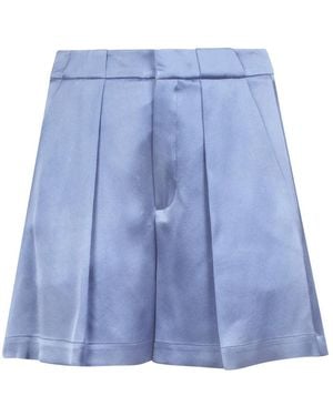 Alysi Korte Broeken ,Blauw ,Raso Shorts Met Voor Sluiting