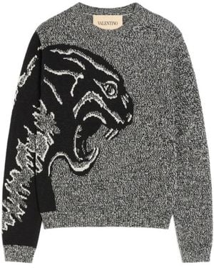 Valentino Round-Neck Knitwear - Grey