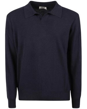 Altea Truien & Vesten ,Blauw ,Wol Polo Neck Regular Sweater