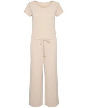 Part Two Jumpsuits & Playsuits ,Polyester Moonbeam Jumpsuit Met Korte Mouwen - Naturel