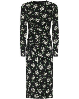 Dolce & Gabbana Jurk Van Charmeuse Met Bloemenprint - Zwart
