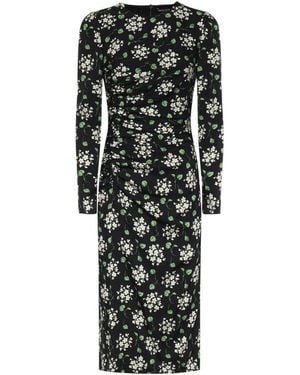 Dolce & Gabbana Jurk Van Charmeuse Met Bloemenprint - Zwart