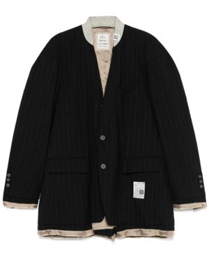 Maison Mihara Yasuhiro Zwart Wollen Jas
