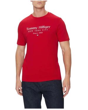 Tommy Hilfiger Rotes Center Stack Tee